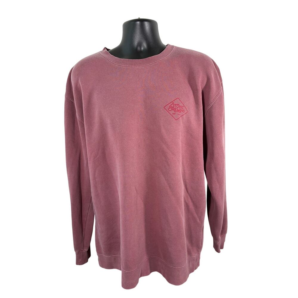 Stone Brewing Pink Crewneck Sweatshirt XL Logo Pullover